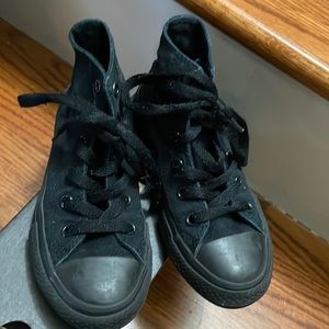Unisex all black high top converse SIZE 12